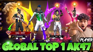 I Meet Global Top 1 AK47 Player in BR Rank😳आजा Open Challenge Noob😤1 vs 1 Ak47 में !!