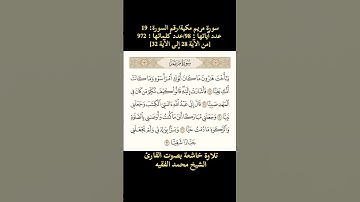 سورة مريم، [من الآية 28 إلى الآية 32] تلاوة خاشعة بصوت القارئ الشيخ محمد الفقيه