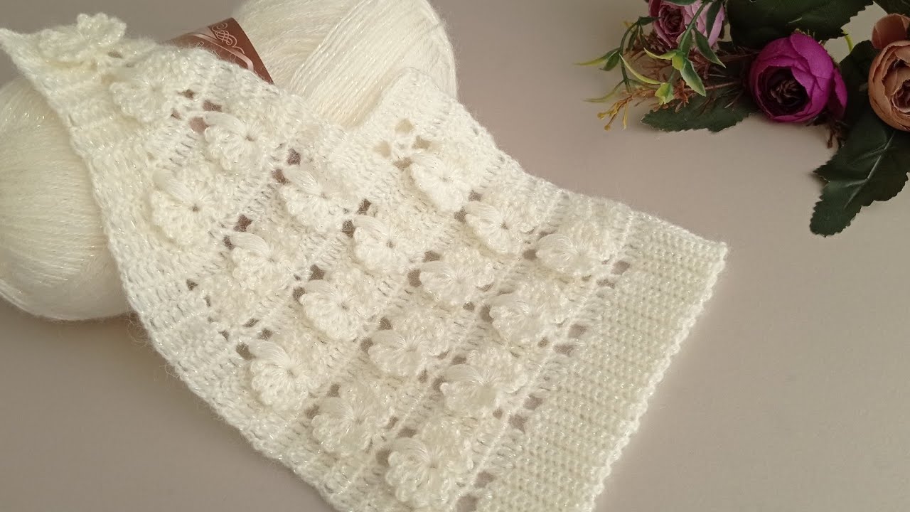 Sadece 2 sıra! çok basit model Tığ işi kelebek yelek etol şal modeli✔️CrochetstitchСтежок крючком