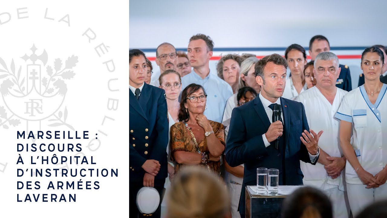Marseille : le discours du Président Emmanuel Macron à l’hôpital d’instruction des armées Laveran.
