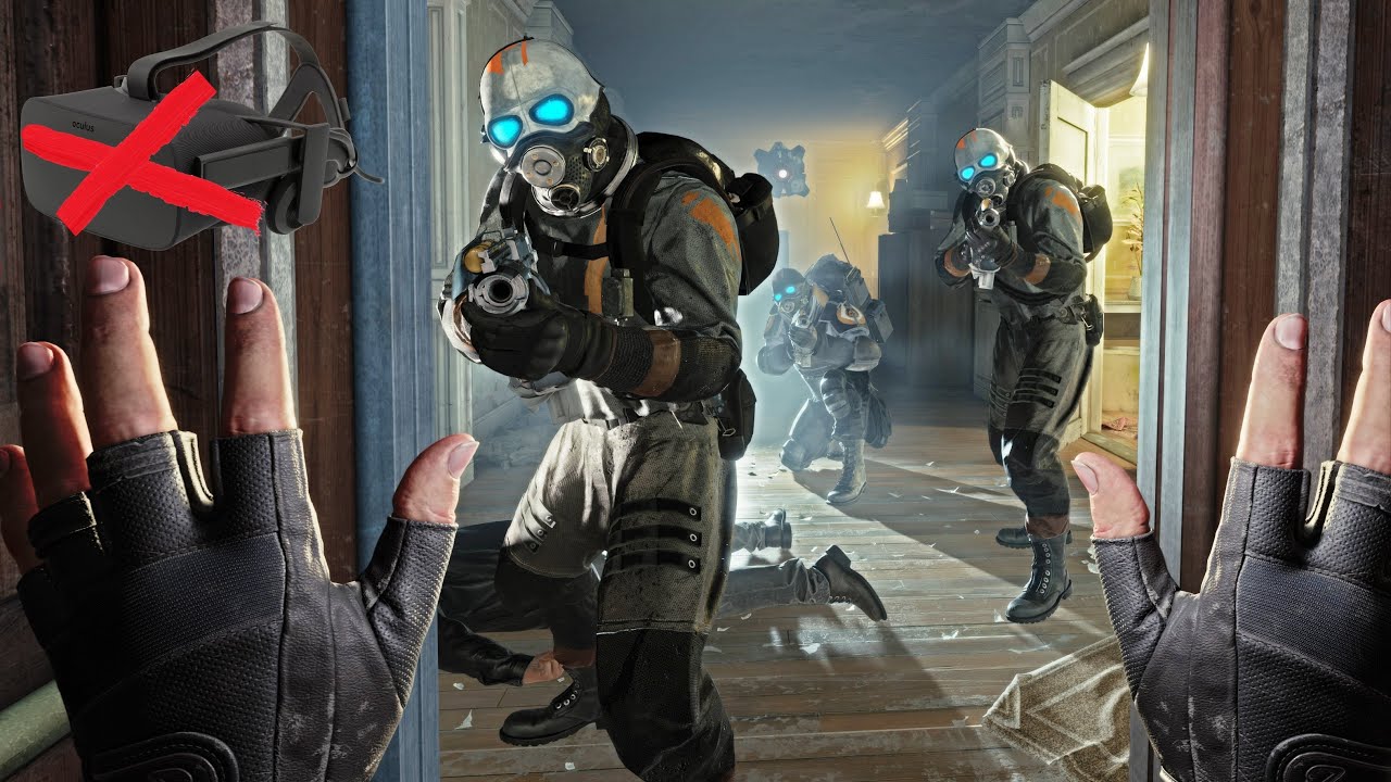 Играя Half Life Alyx БЕЗ VR!