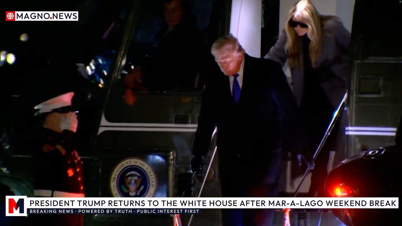🇺🇸 Donald Trump and Melania Return to The White House after Valentine's Day Break at Mar-a-Lago