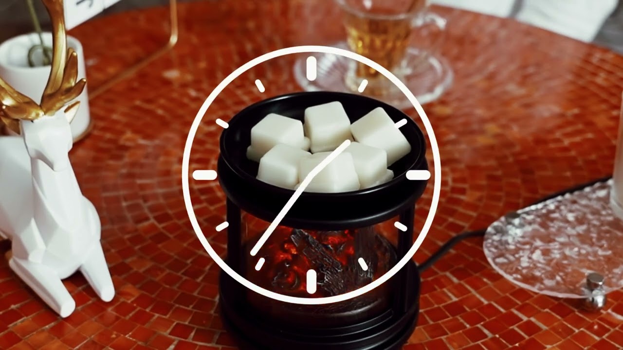 GXD Campfire Wax Warmer,Full Metal Wax Melt Warmer,Wax Warmer with Breathing Light