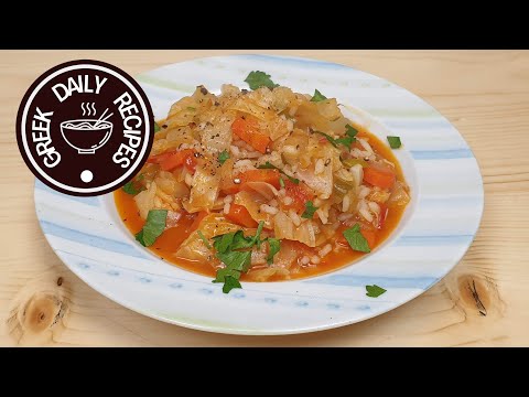 Τέλειο λαχανόριζο Κοκκινιστό!Cabbage rice with tomato sauce | Greek daily recipes