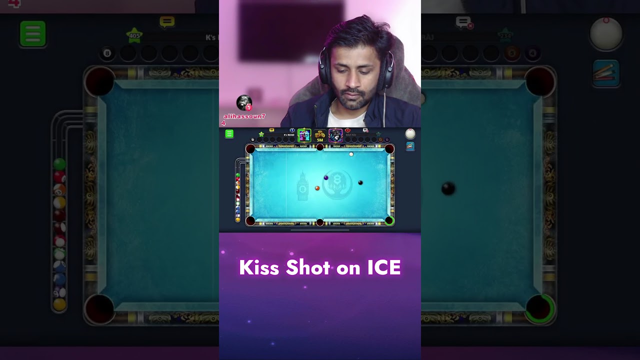 Kiss Shot de Slippery Ice 8 Ball Pool GamingWithK #Shorts #GamingWithK #SlipperyIce