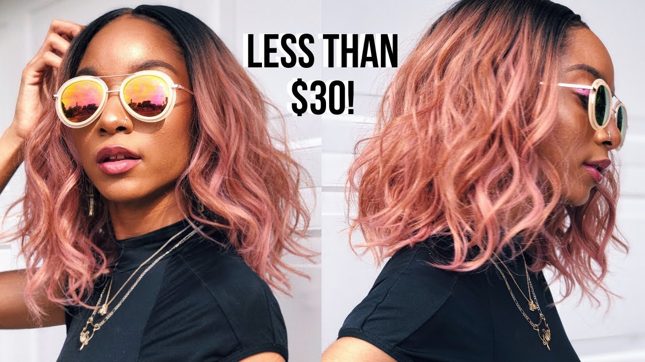 $27 ROSE GOLD WIG 💗 STUDIO CUT JEWEL SYNTHETIC WIG OTPINK | Sams Beauty
