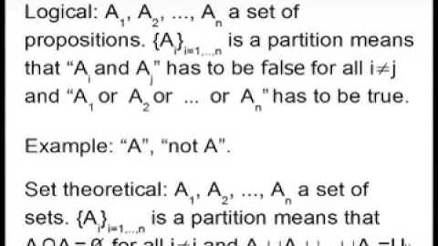 Reasoning under uncertainty #2a - math - logic & sets