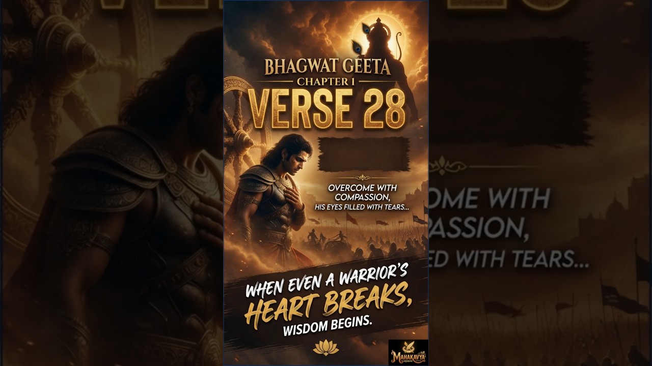 1.28 English Bhagavad Gita Chptr 1 Shlok 28 | Arjuna Begins to Lose His Strength #mahakavya #arjuna