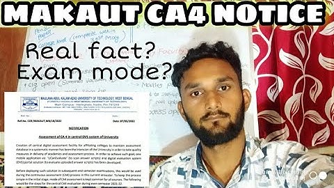 MAKAUT notice for CA 4 in DVS system // UcanEvaluate APP // OFFLINE OR ONLINE EVEN SEM EXAM ??
