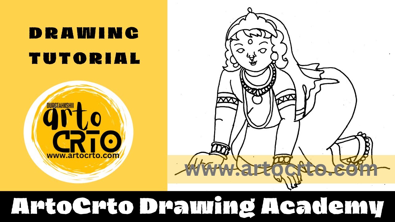 How to Draw Baby Radha Rani Walk #artocrtodrawings #radharani # ...
