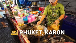 4K HDR Phuket, Karon Beach Night Walking and Thai Street Food (Phuket, Thailand)