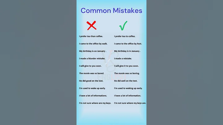 10 Most Common Mistakes in English Sentences You Need to Avoid! ||Grammar Mistakes #shorts