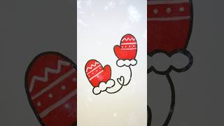How to draw cute Christmas mittens step by step🧤❄️