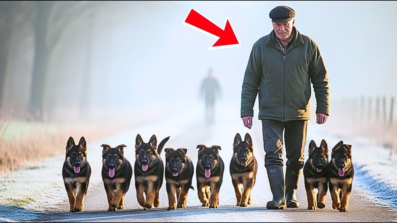 Old Man Walked Eight Puppies Without a Leash—But What They Were Trained to Do Left Everyon