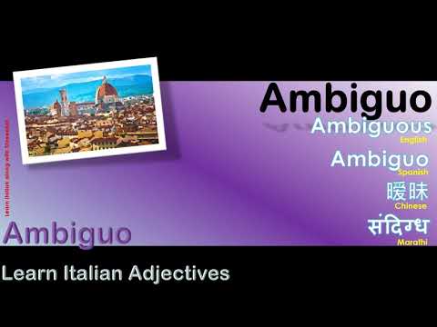 Ambiguo - How to Pronounce Ambiguo in Italian with English meaning as Ambiguous?