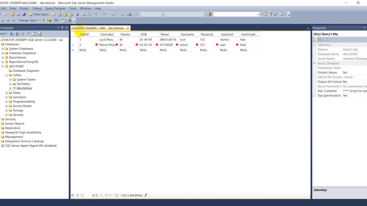 Learn sql server khmer 4 - YouTube