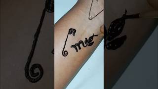 Beautiful M letter tattoo mehndi trick  #shorts #viral #trending