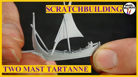 Scratchbuilding a two masts tartane miniature ship for boardgame