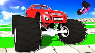 Downhill in the WEIRDEST Monster Truck!  BeamNG Drive Multiplayer Mod