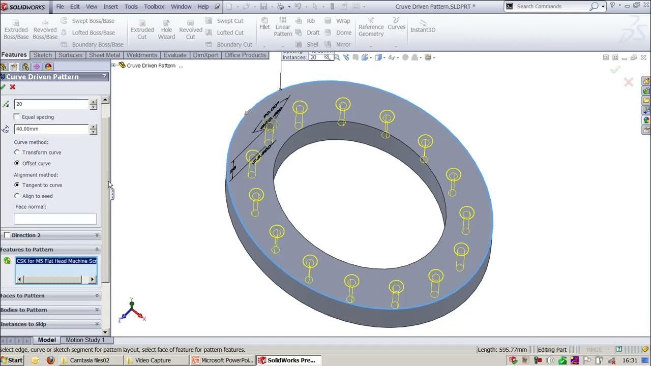 Curve Driven Pattern Solidworks Mechanical Engineering BK Engineering YouTube