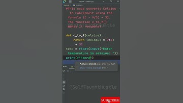 Convert Celsius to Fahrenheit in Python #coding #code #programming