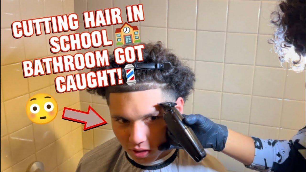 Стрижка волос в школьном туалете была поймана! 😳
