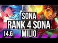 Sona  kaisa vs milio  jinx sup  rank 4 sona 1326  tr grandmaster  146