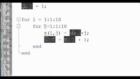 MATLAB Nested loops part 1 - 2 dimensional