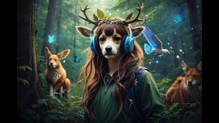 Lofi Beast - Enchanted Forest: Magical Creatures Grooving to Music with Headphones