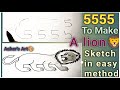 Sketch of lion🦁 in easy method of 555 numbers