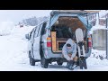 【冬の車中泊】氷点下の蔵王温泉で100系ハイエースとスノーボーダーの1日