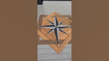 Compass rose deck inlay #art #trex #deck #deckbuilder #deckbuilding #carpentry