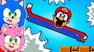 Every Time Mario Jumps, He GETS WIDER! (FUNNY SONIC AND AMY REACTION!)
