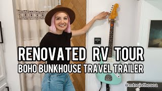 RENOVATED RV TOUR: Boho Bunkhouse Travel Trailer ✨