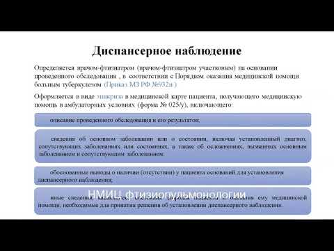 Вебинар. Порядок диспансерного наблюдения больных туберкулезом. В.В. Тестов