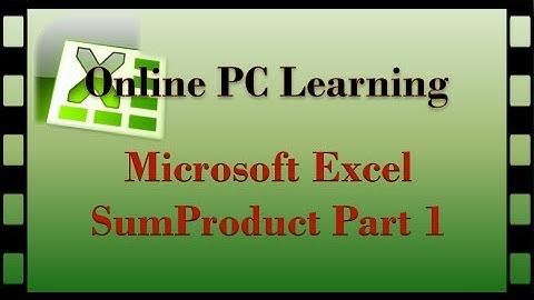 Excel Tutorial 2010 - SumProduct function - Harness the Awesome Power of SumProduct - WOW - Part 1