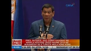 Pres. Duterte, Nag-Sorry Kaugnay Ng Manila Hostage Crisis Noong 2010