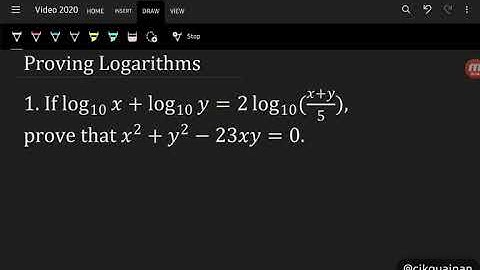 Proving Logarithm Equation.