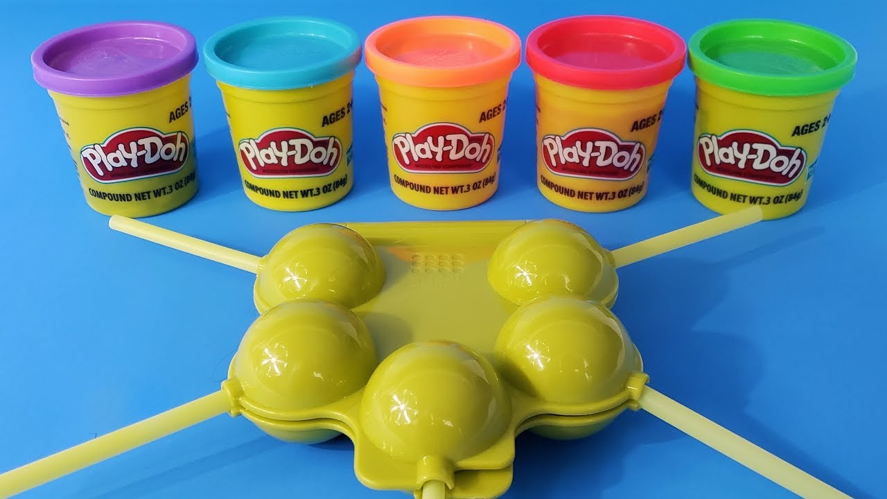 Делаем 5 Cake Pops из Play Doh и учим цвета