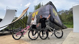 Female MTB World Champion Flips my Mega Ramp!