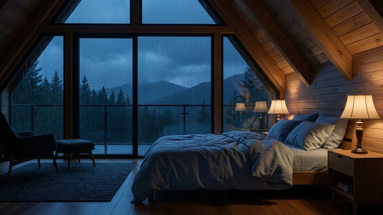 Pure Serenity: пианино Rain для сна, уютная роскошная спальня, мгновенное снятие стресса 🌙