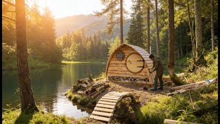 Download Lagu Building a Tiny Wooden Hideout Near the River in the Forest MP3