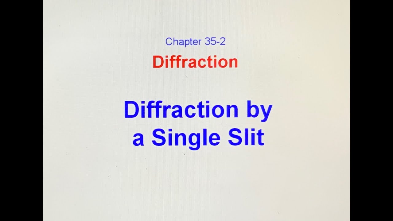1352 Diffraction by a Single Slit - YouTube