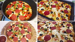 بيتزا من دون عجن بيتزا سائله ب فرن ومن غير فرن Liquid pizza, oven and non-oven