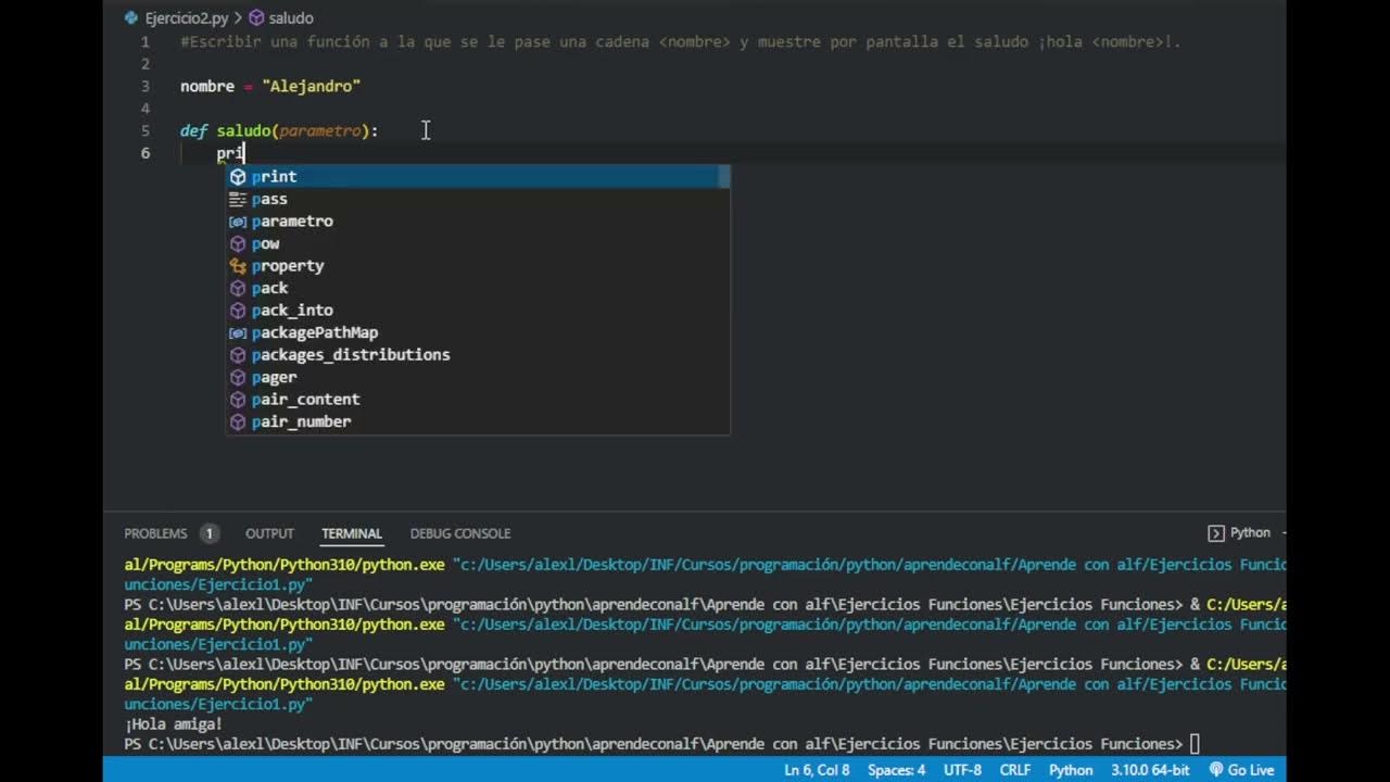 Ejercicio 1 y 2 - Funciones - Programación en Python - YouTube