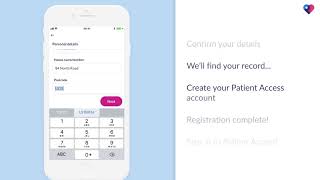 Registering for Patient Access on a mobile device