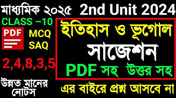 class 10 history 2nd unit test suggestion 2024🎯 Class 10 geography 2nd unit suggestion 2024🎯