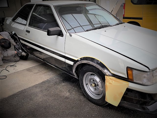 Tomitaku AE85: Sheet metal painting and finally starting work on