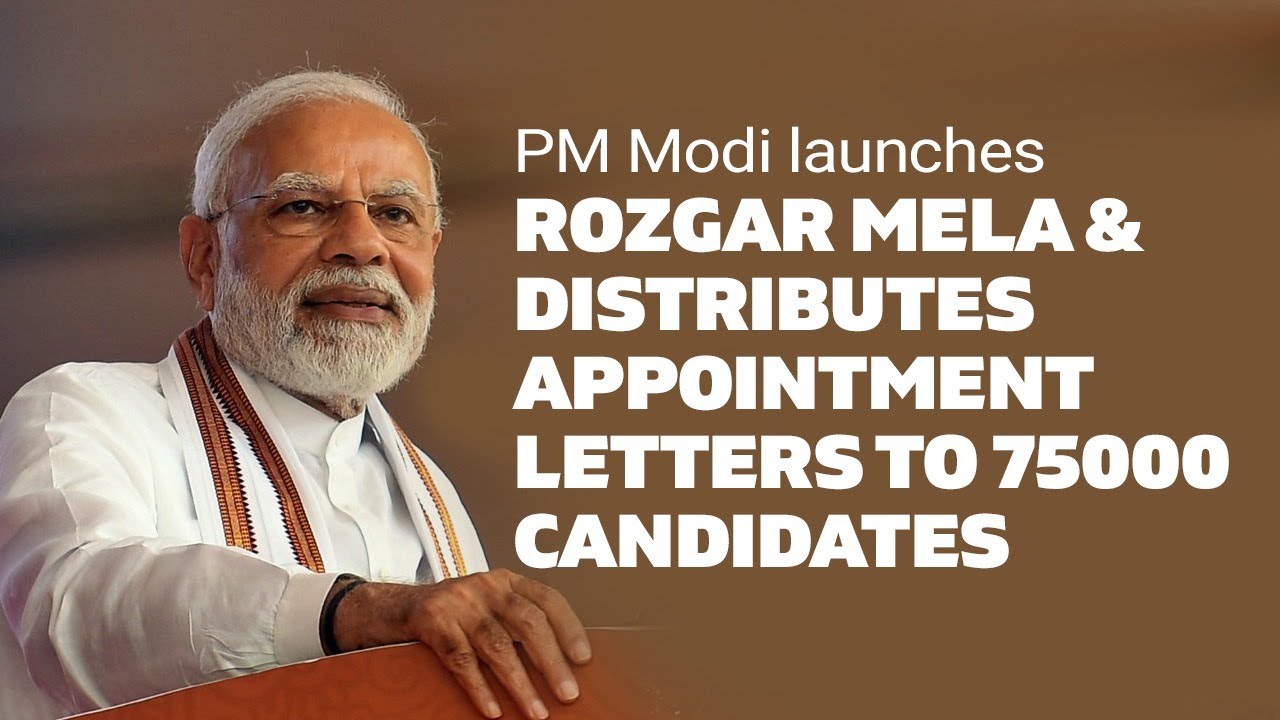 PM Narendra Modi launches Rozgar Mela & distributes appointment letters to 75000 candidates