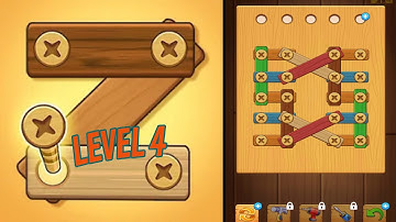 🏅 SCREW PUZZLE: Wood Nut & Bolt 🤪 Level 4 🧩 Gameplay Walkthrough
